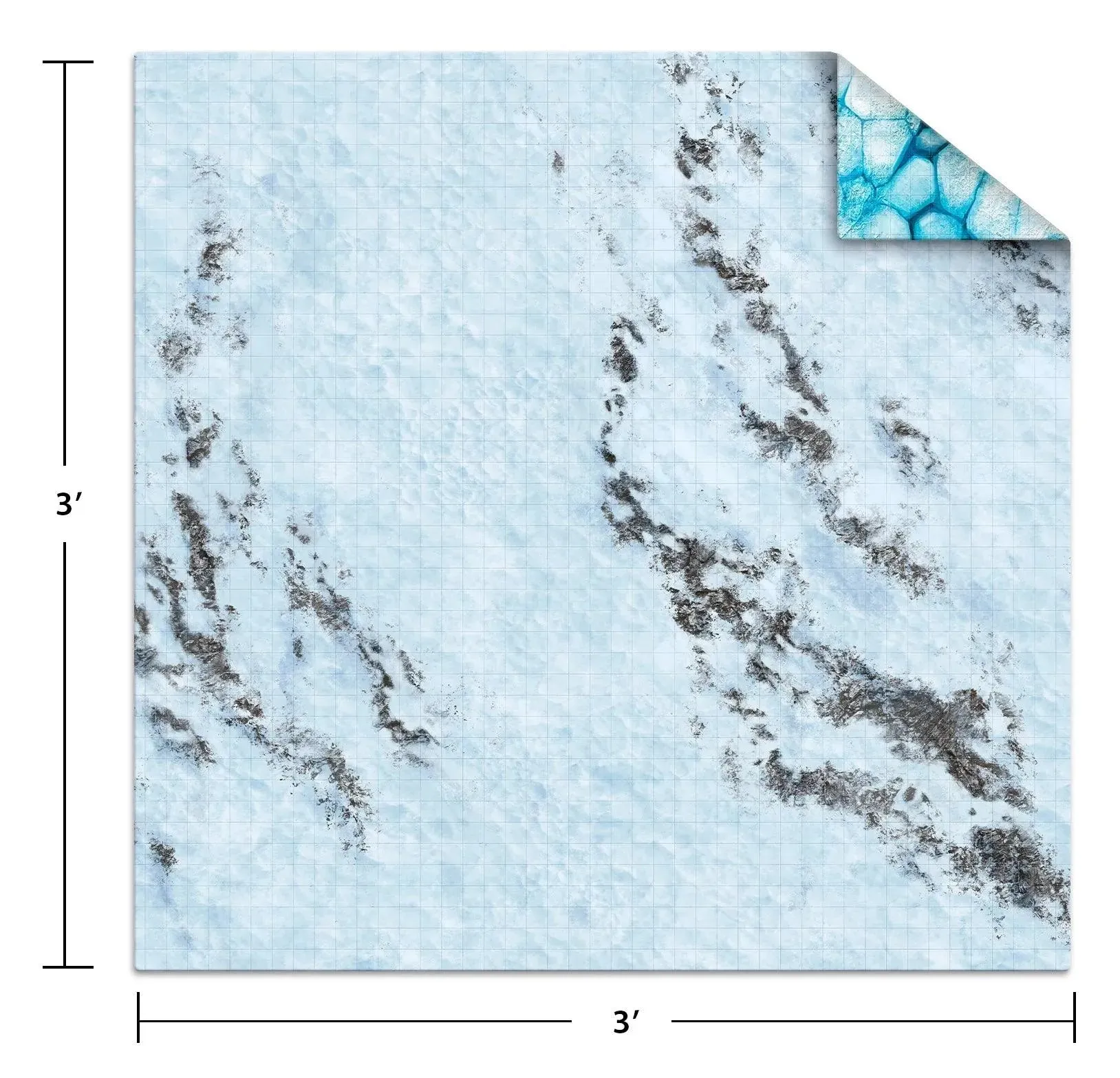 3x3 Game Mat - Ice Floe / Frozen Tundra