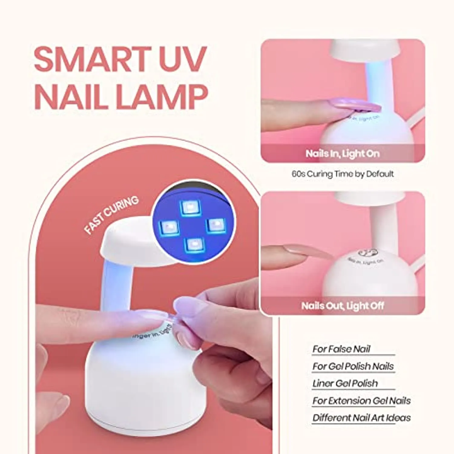 Beetles Nail Tips and Glue Gel Nail Kit, 2 In 1 Nail Gel and Base Gel with 500Pcs Coffin Nails and Innovative UV LED Lamp Easy DIY Nail Art Fast Nail Extension Set Acrylic Nail Kit