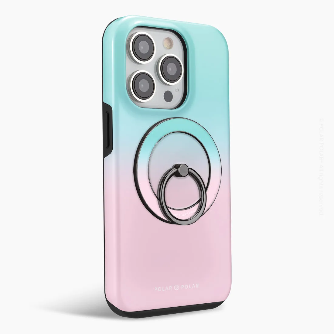 Blue Pink Pastel - Black MagSafe Phone Grip and Ring Holder Stand