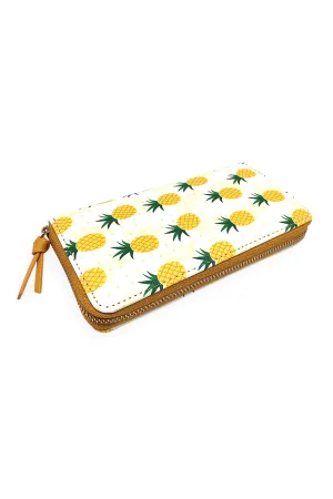 HDG3291 - PINEAPPLE PRINT ZIPPER WALLET
