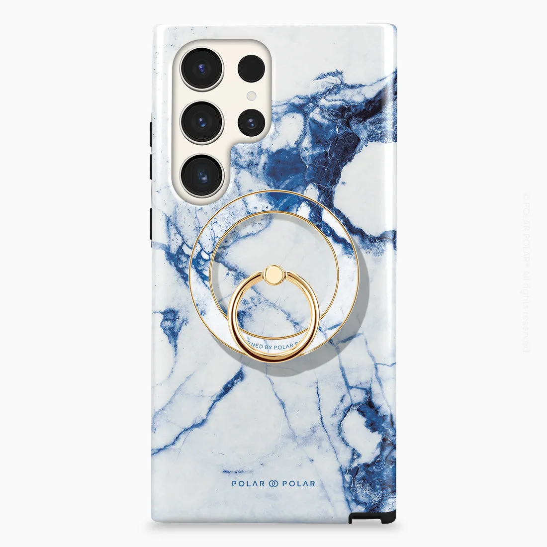 Indigo Vase - Golden MagSafe Phone Grip and Ring Holder Stand