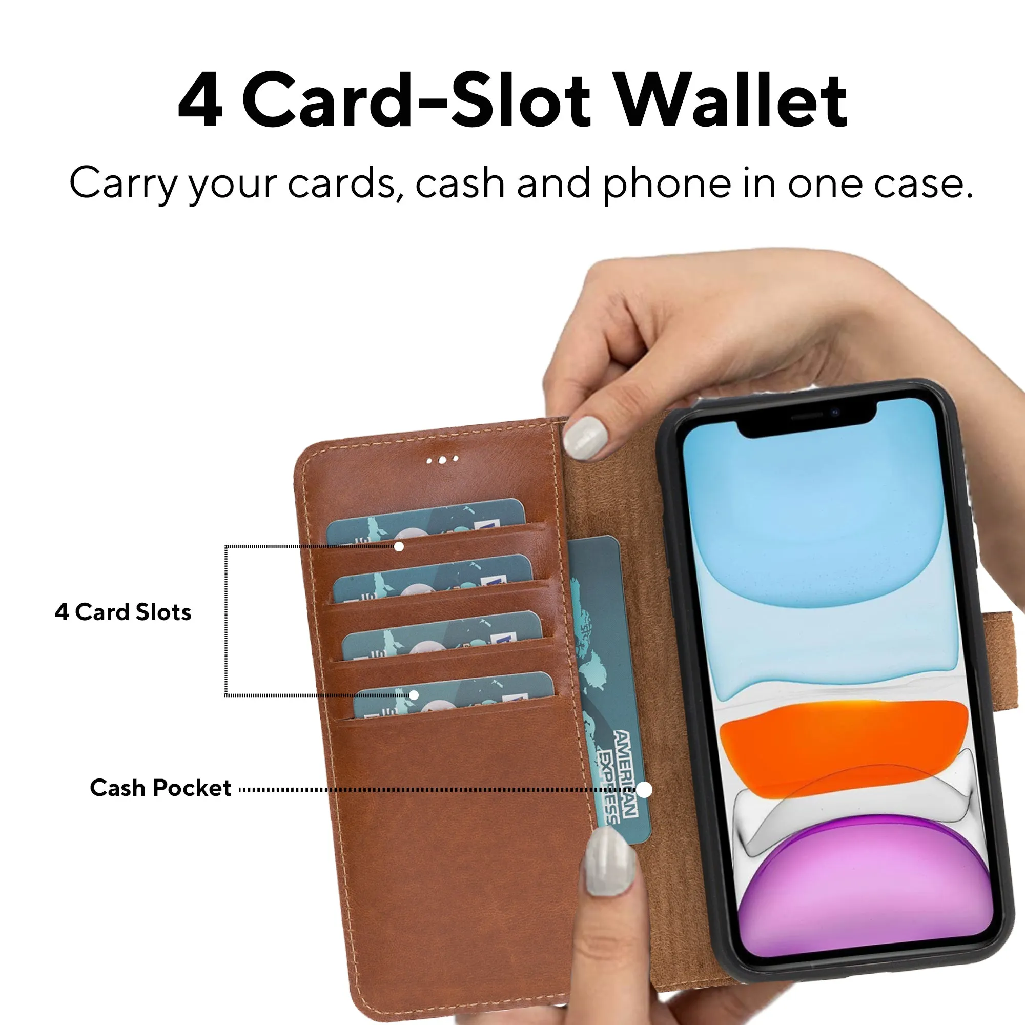 Leather Wallet Case for iPhone 11
