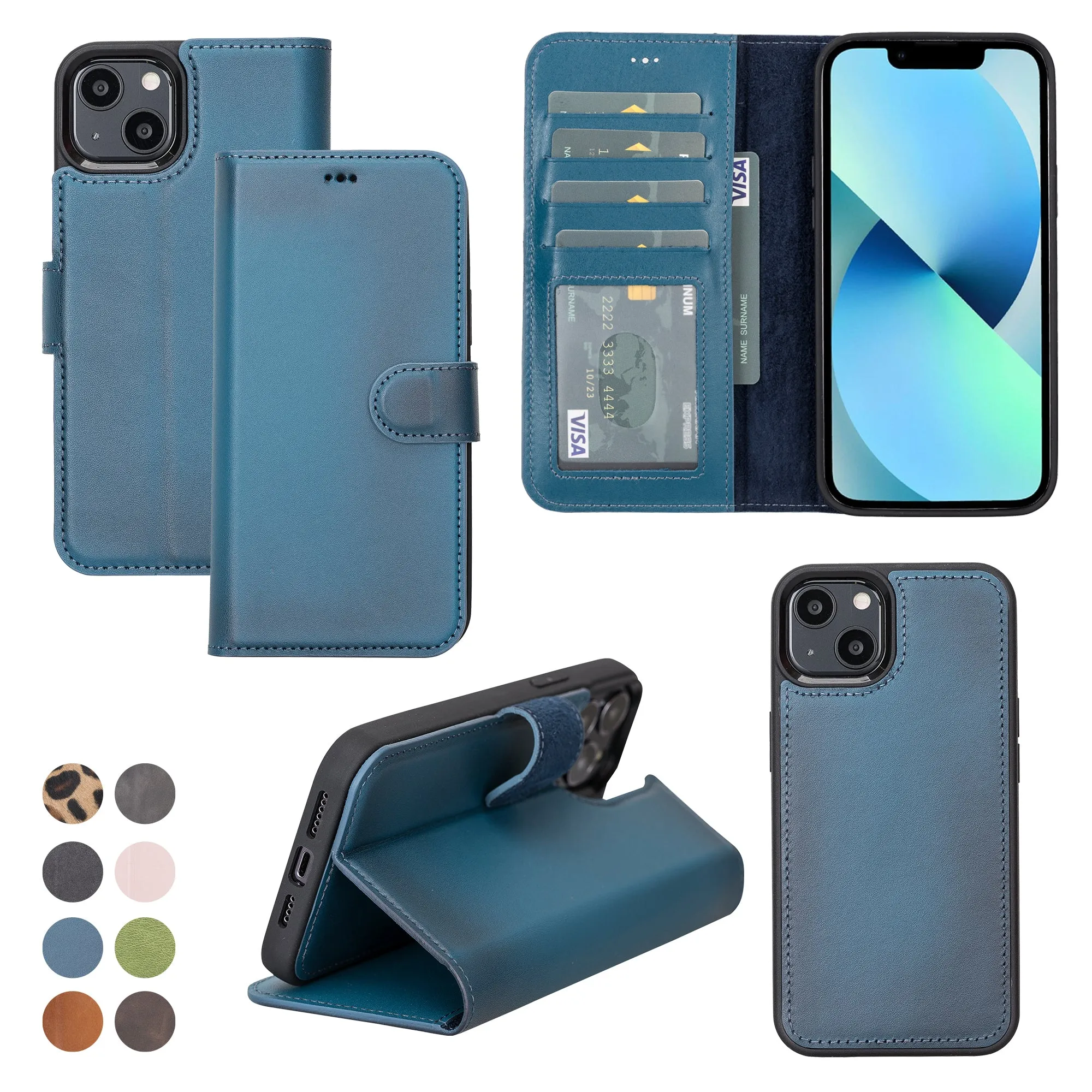 Leather Wallet Case for iPhone 13