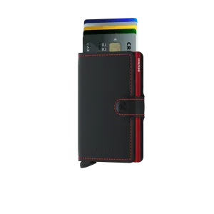 Miniwallet Matte Black/Red RFID Secure