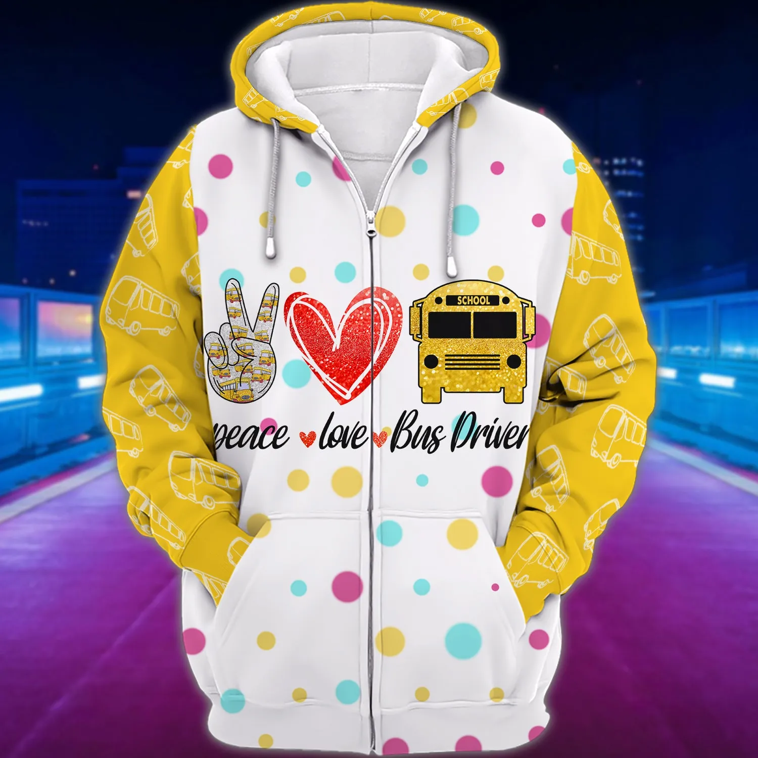 Peace Love Bus Driver - 3D Full Print Shirts