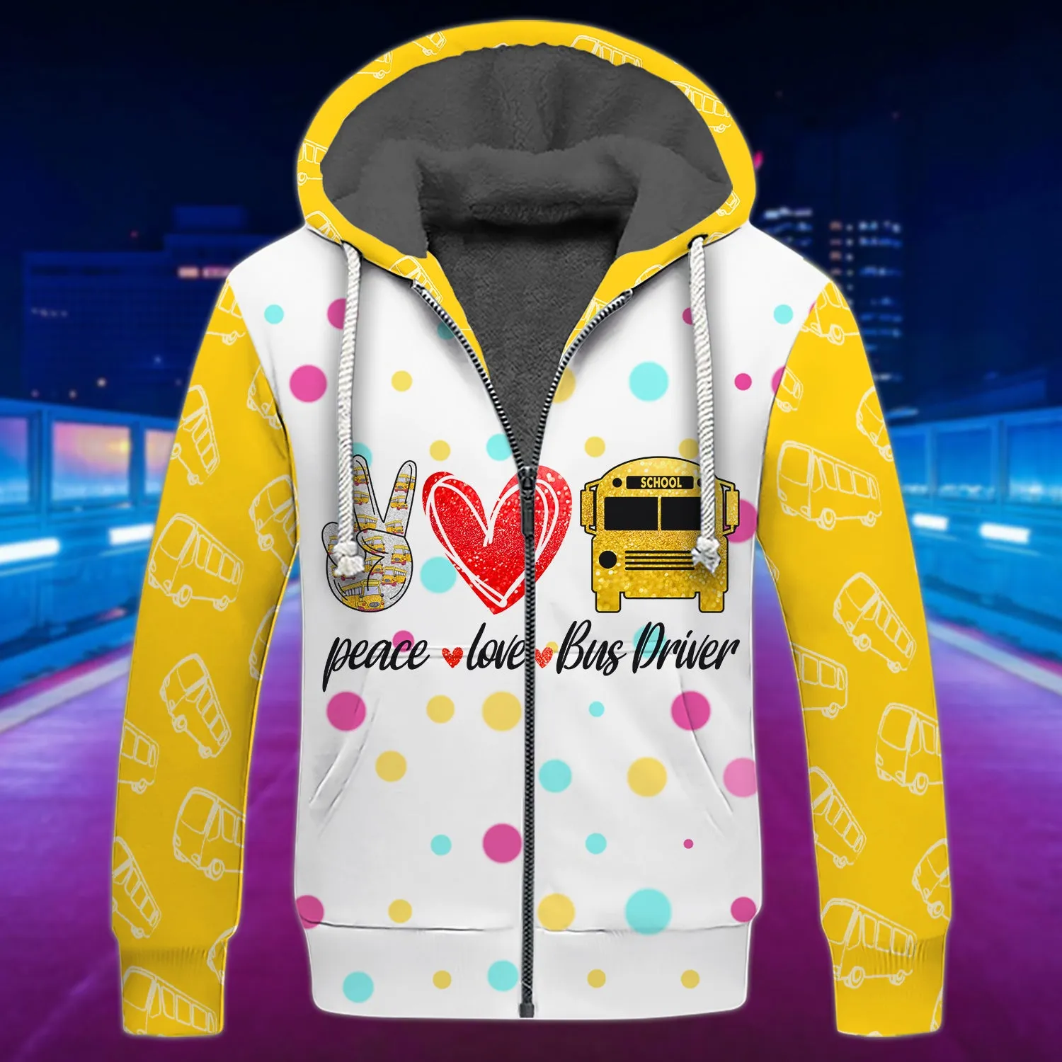 Peace Love Bus Driver - 3D Full Print Shirts