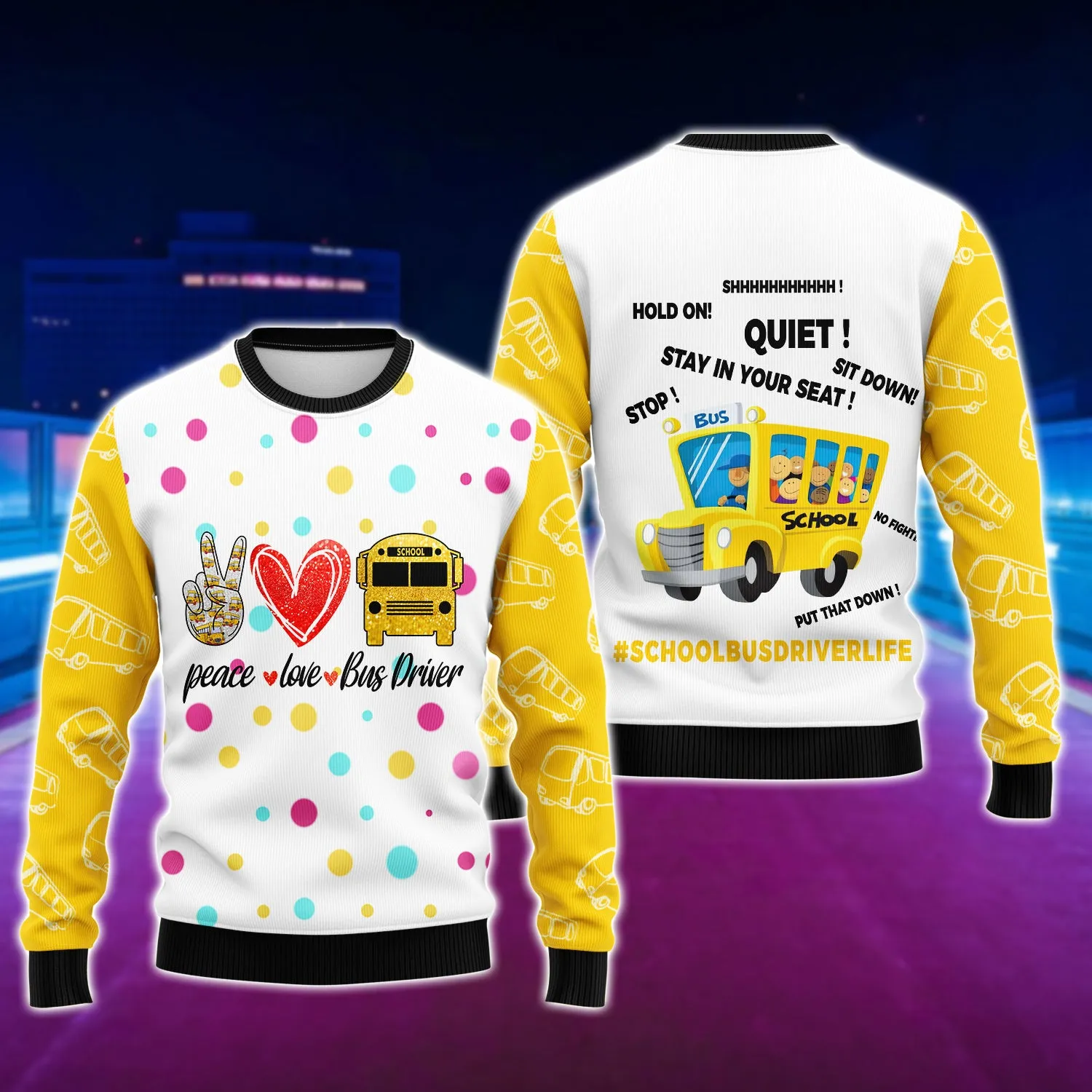 Peace Love Bus Driver - 3D Full Print Shirts