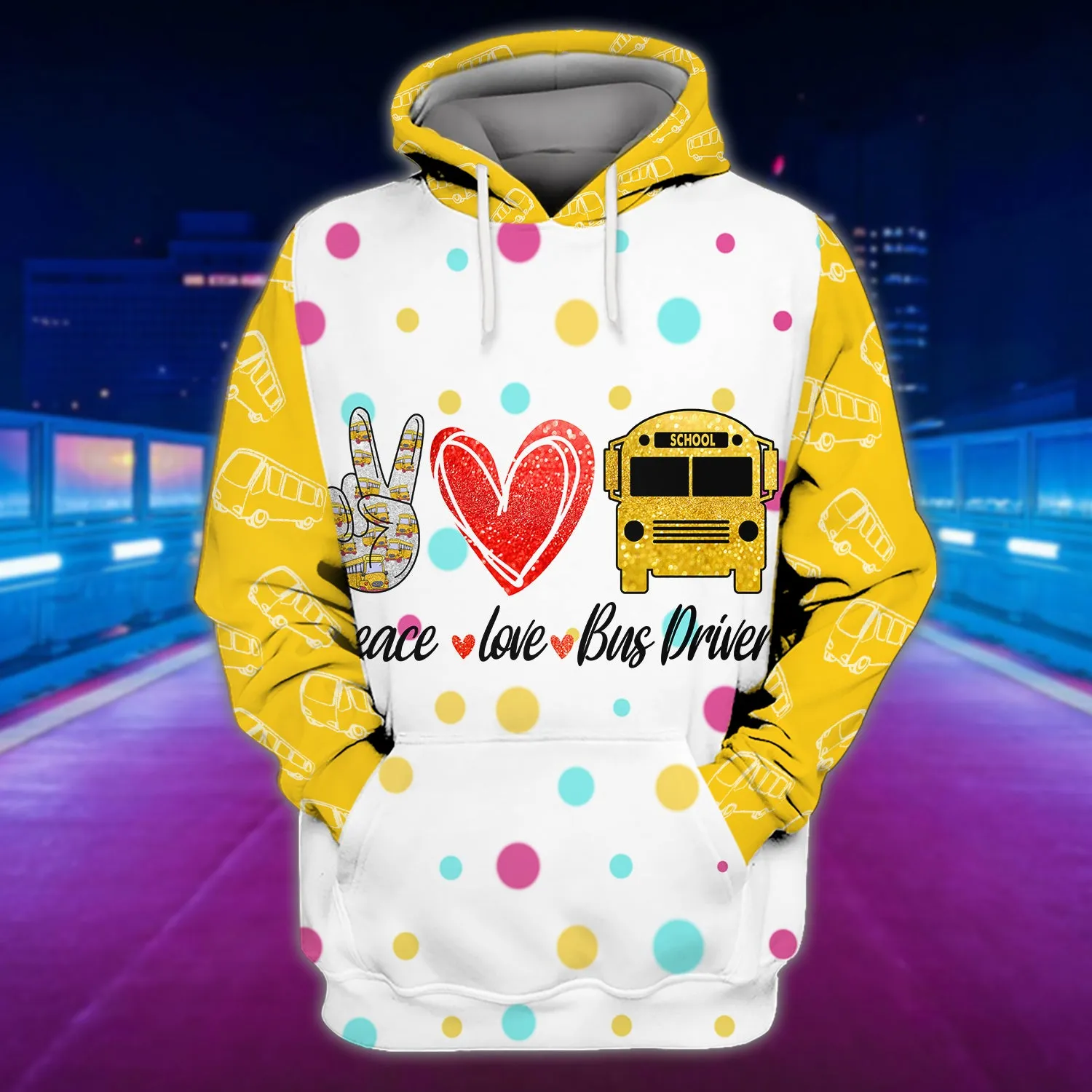 Peace Love Bus Driver - 3D Full Print Shirts