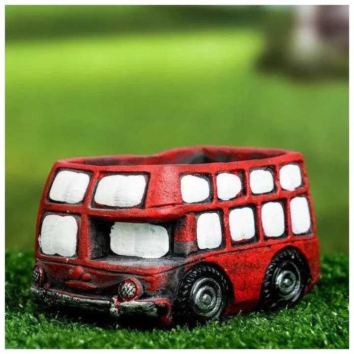 Red Double-Decker Bus Plant Pot