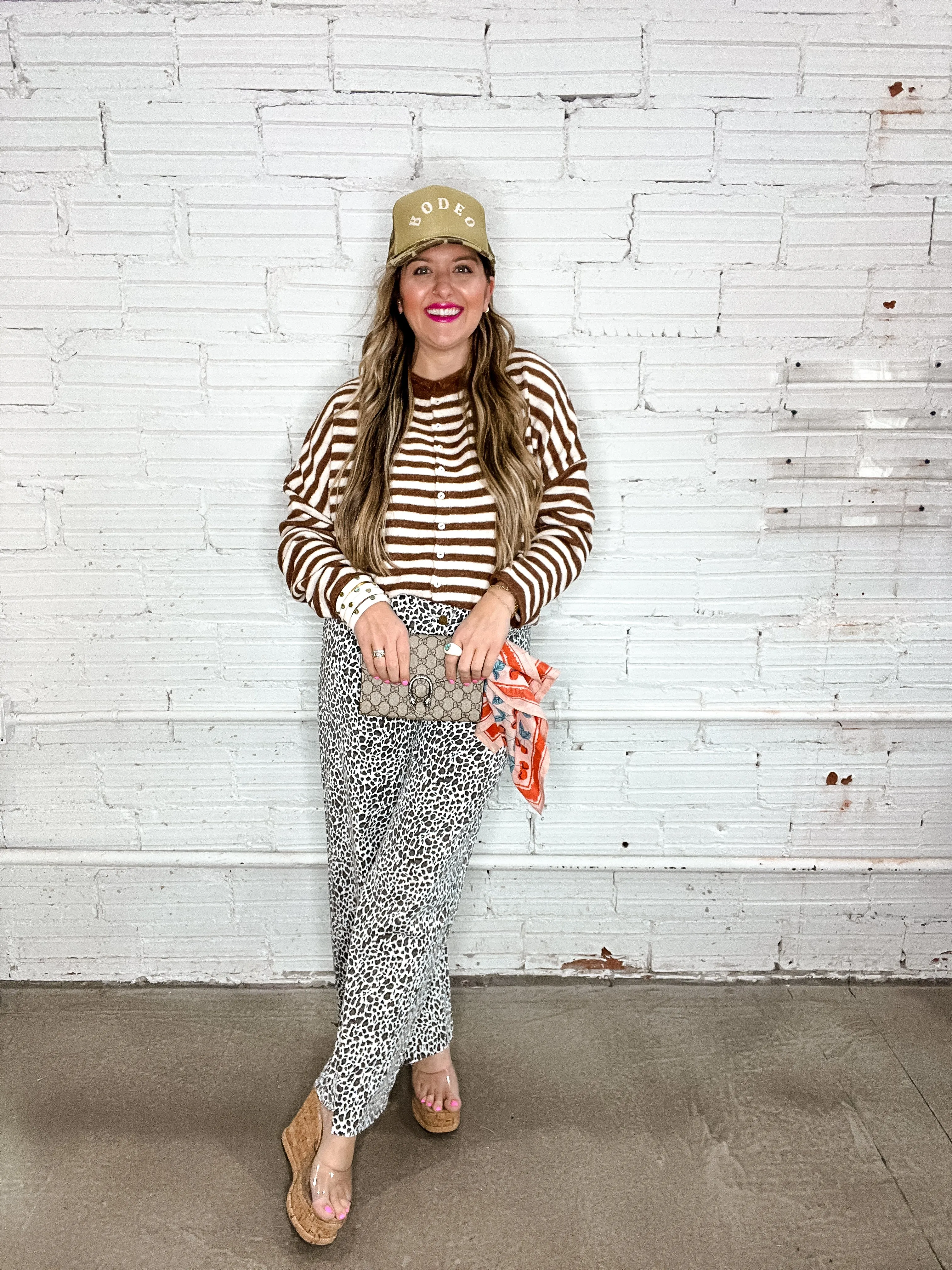The Piper Cardigan - Brown Stripes